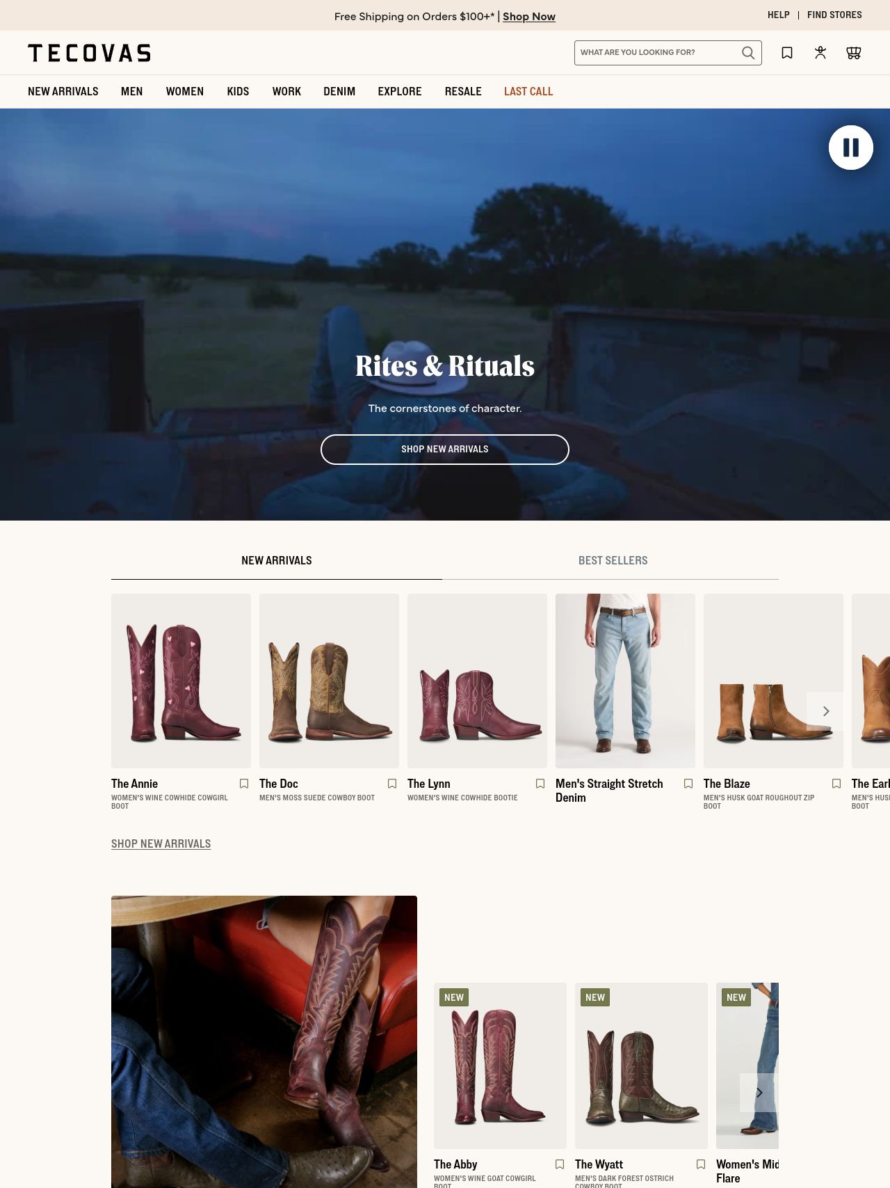 Tecovas website